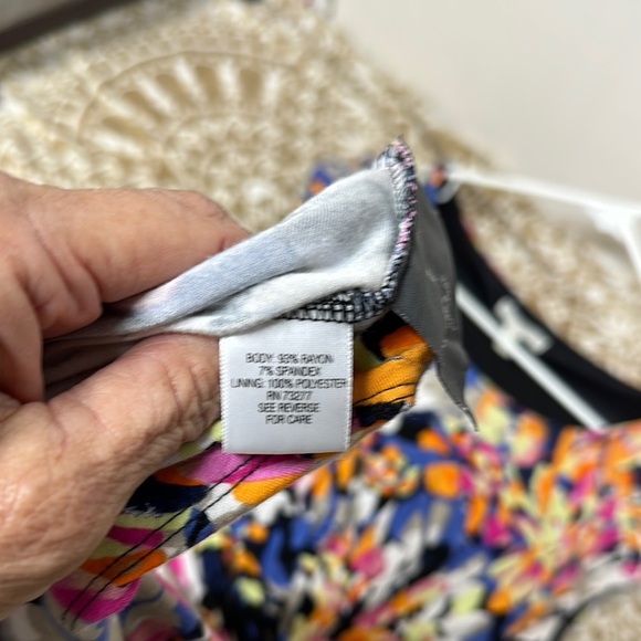 Dana Buchman Abstract Colorful Ruched Midi Sundress - Picture 9 of 10